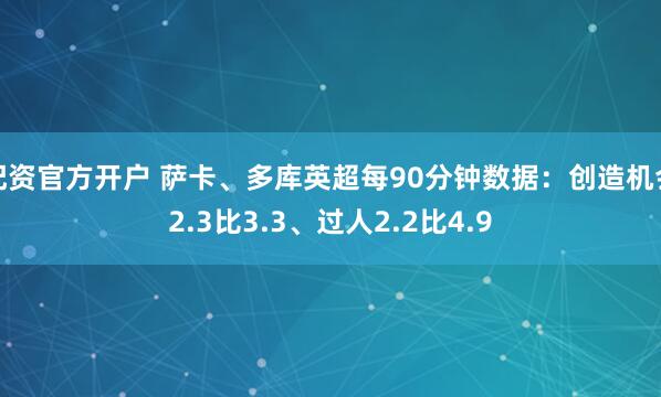 配资官方开户 萨卡、多库英超每90分钟数据：创造机会2.3比3.3、过人2.2比4.9